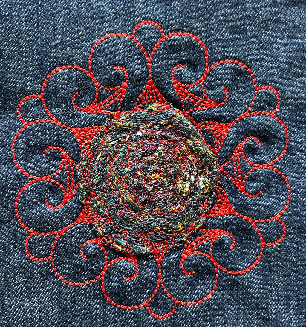 Denim, lined handbag