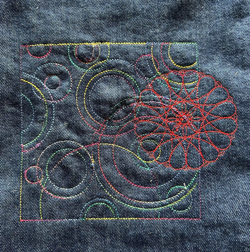 Denim, lined handbag