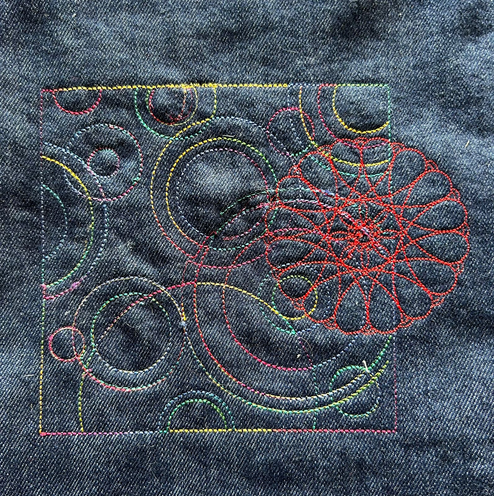 Denim, lined handbag